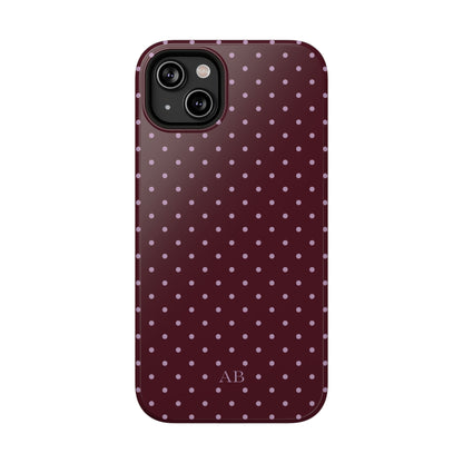 Custom Burgundy & Violet Mini Dots iPhone Case