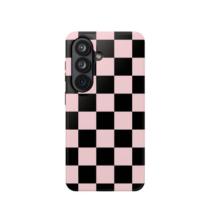 Pink & Black Checkered Samsung Case
