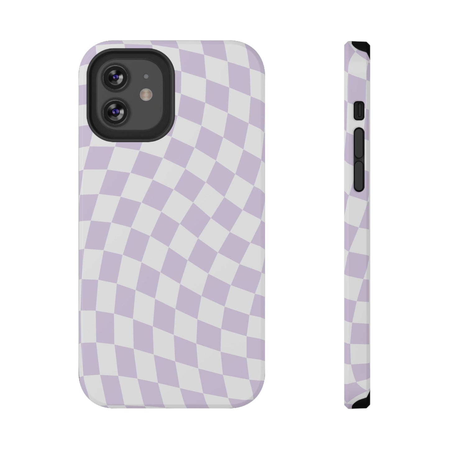 Purple Wavy Checkered iPhone Case