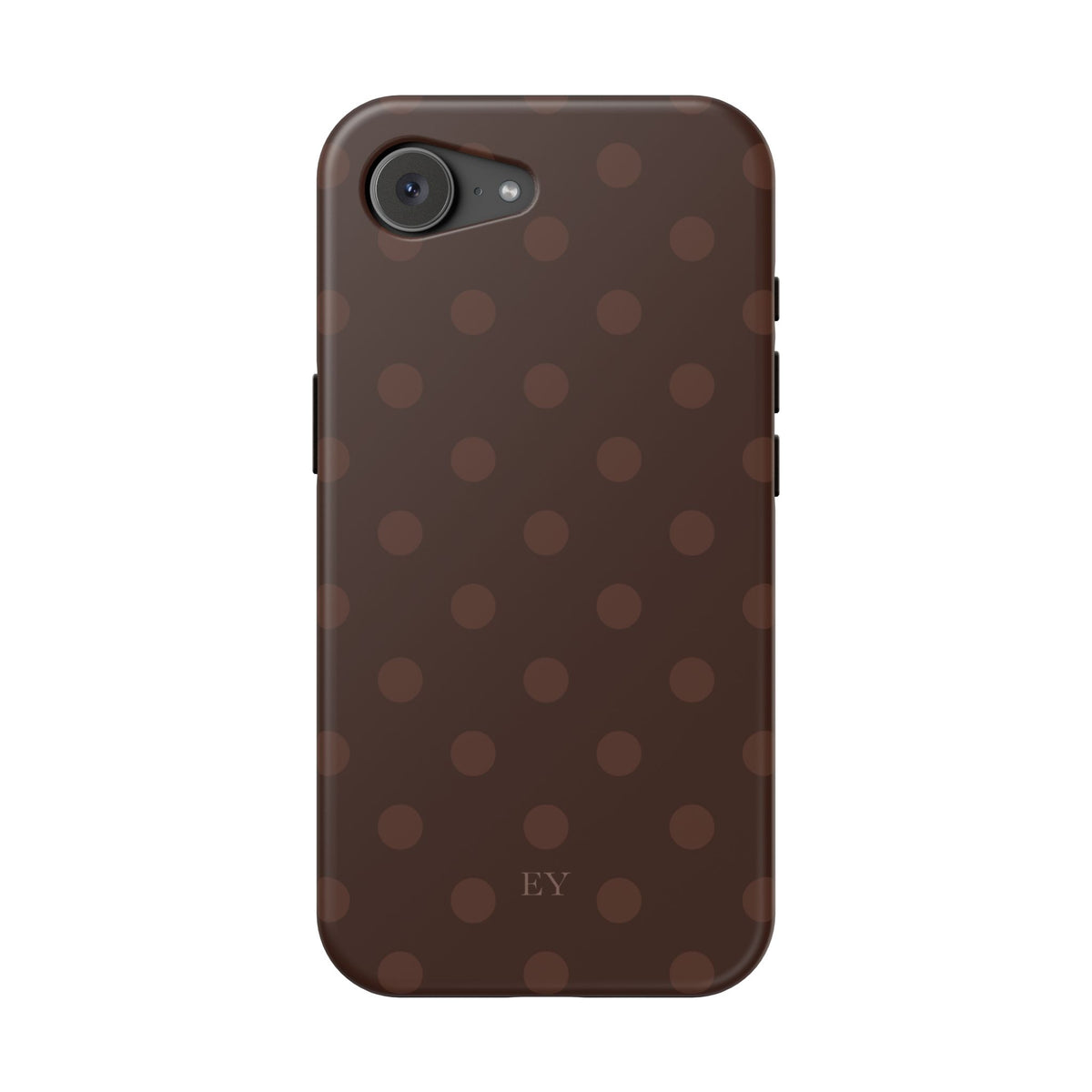 Custom Initials Mocha Polka Dots iPhone Case