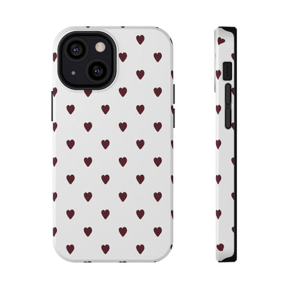 Burgundy Little Hearts iPhone Case