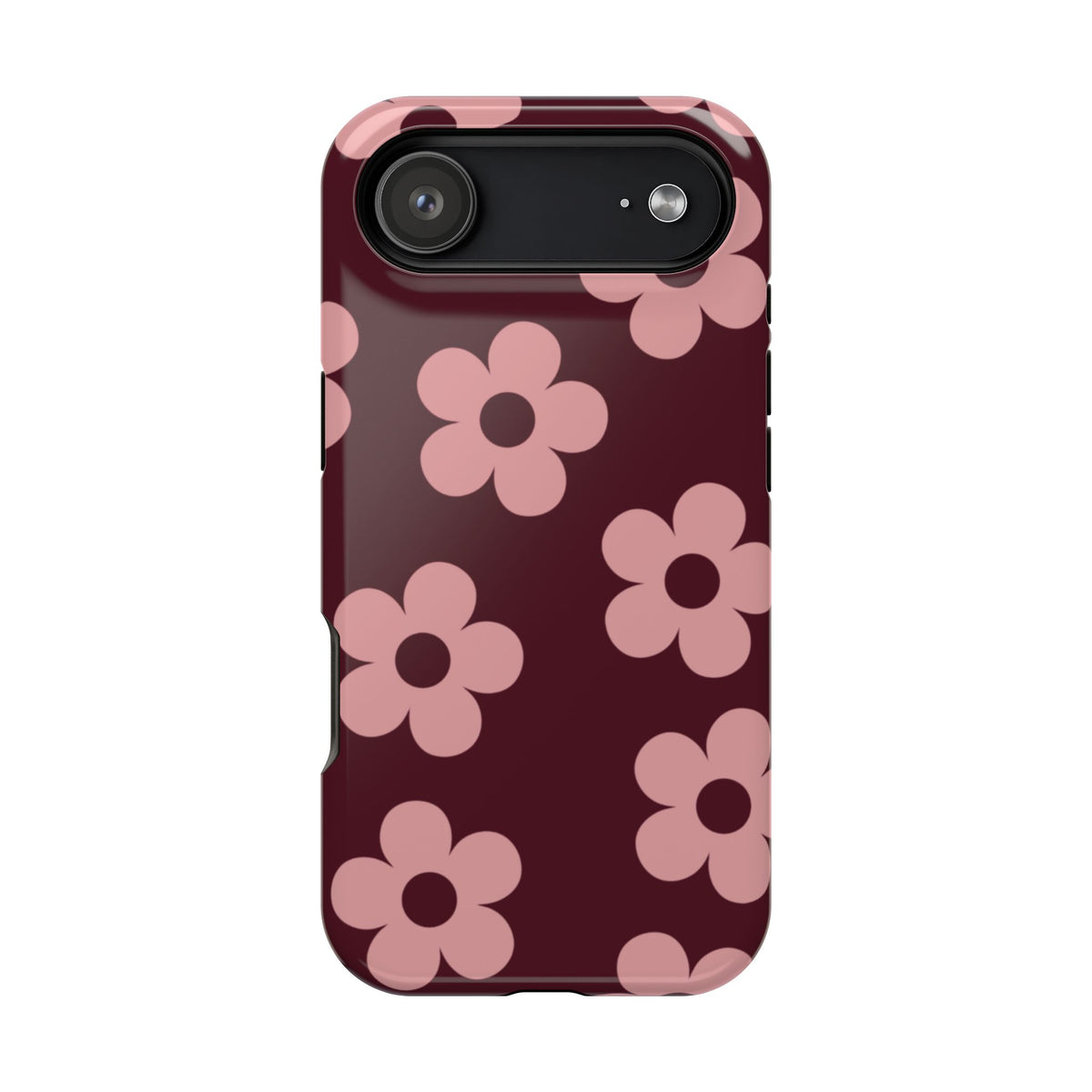 Burgundy & Pink Flowers iPhone Case