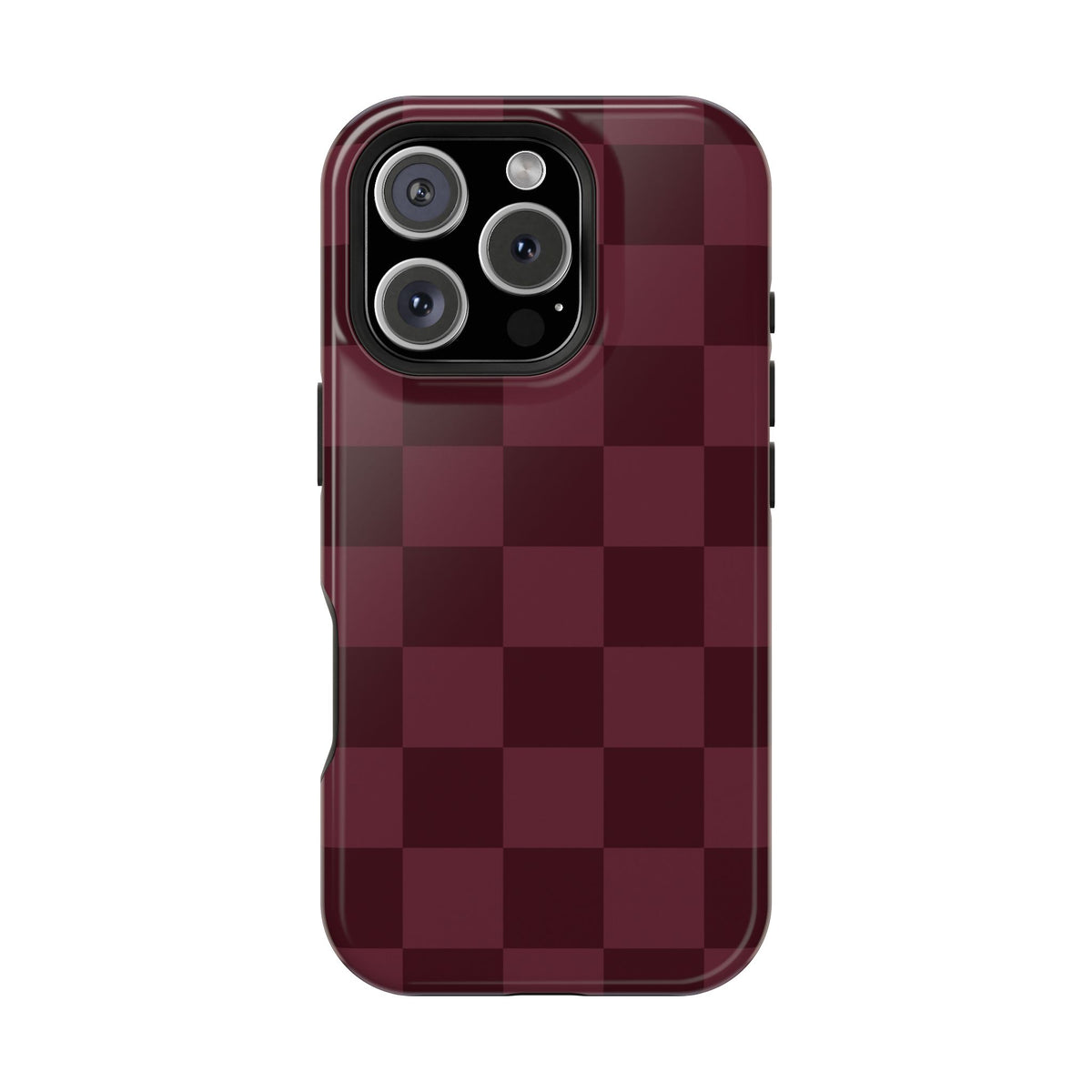 Burgundy Checkered iPhone Case