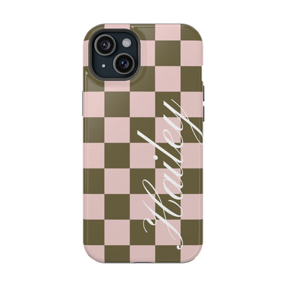 Custom Pistachio Checkered iPhone Case