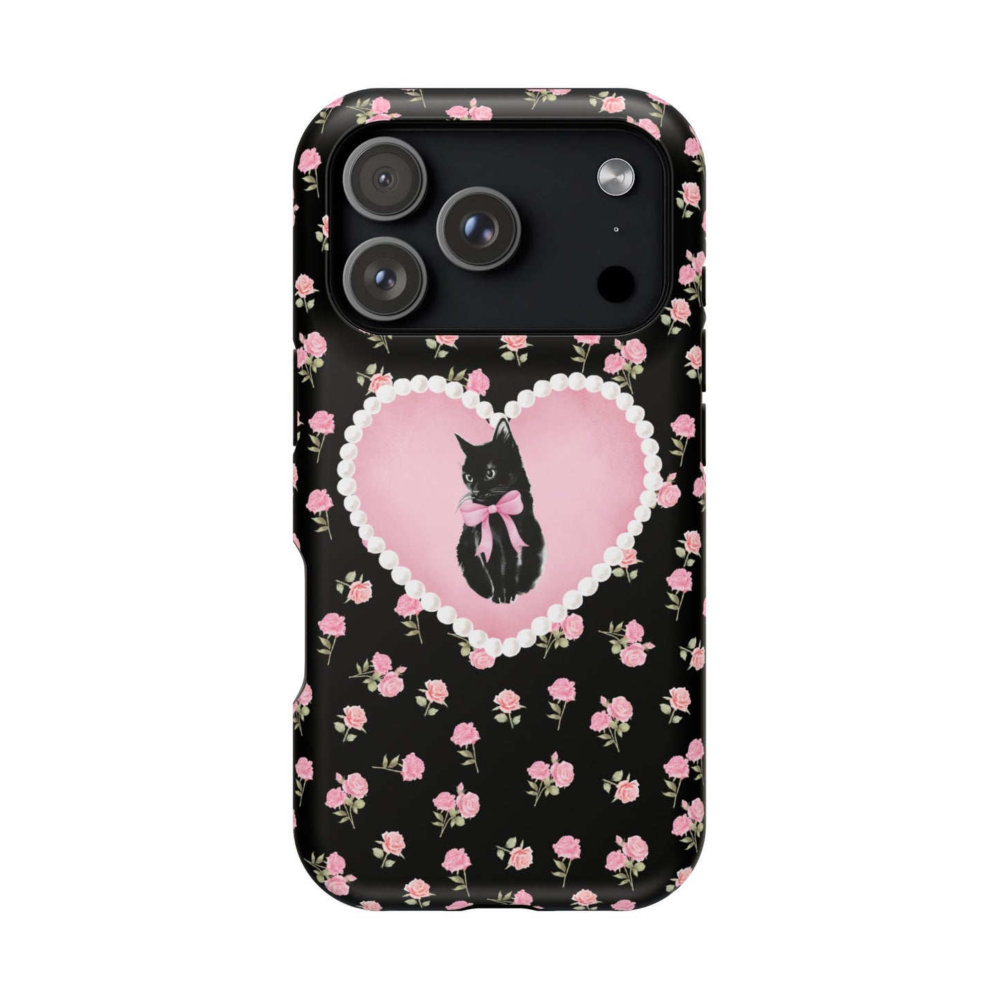 Black Féline Roses iPhone Case
