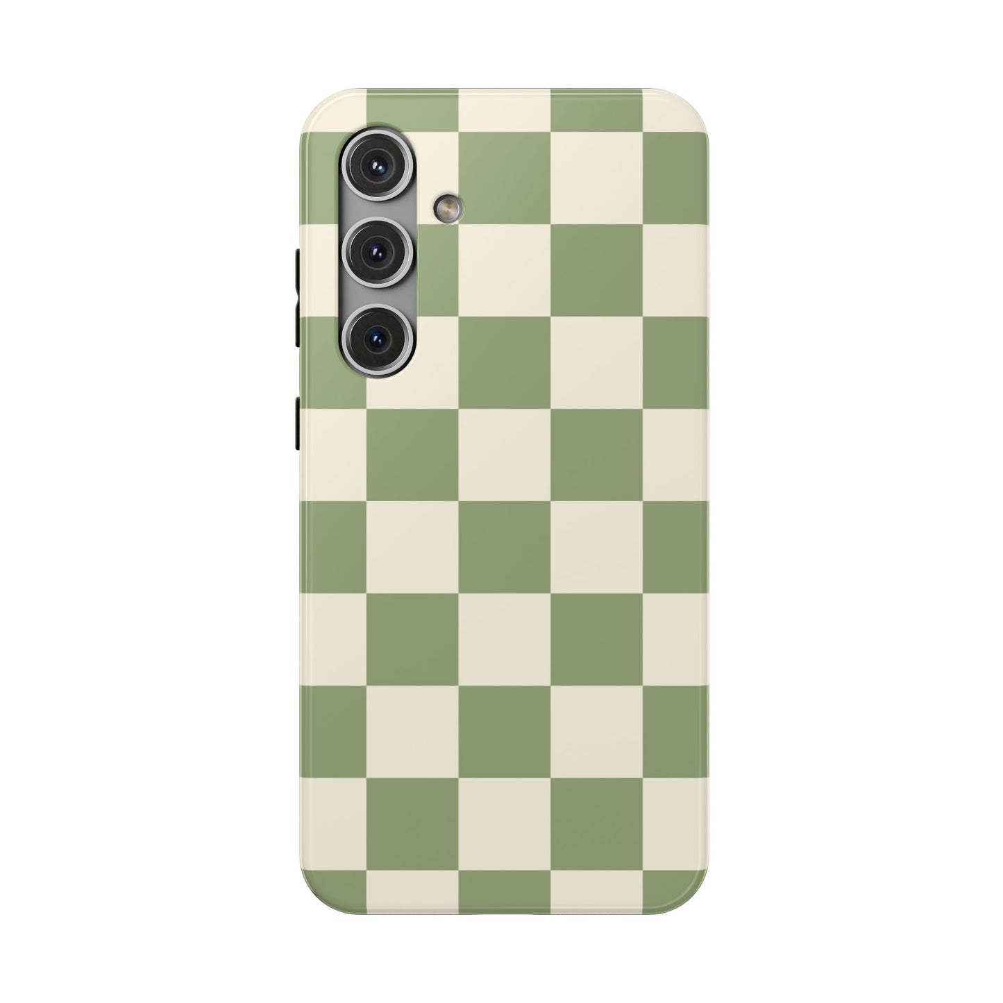 Green & Beige Checkered Samsung Case