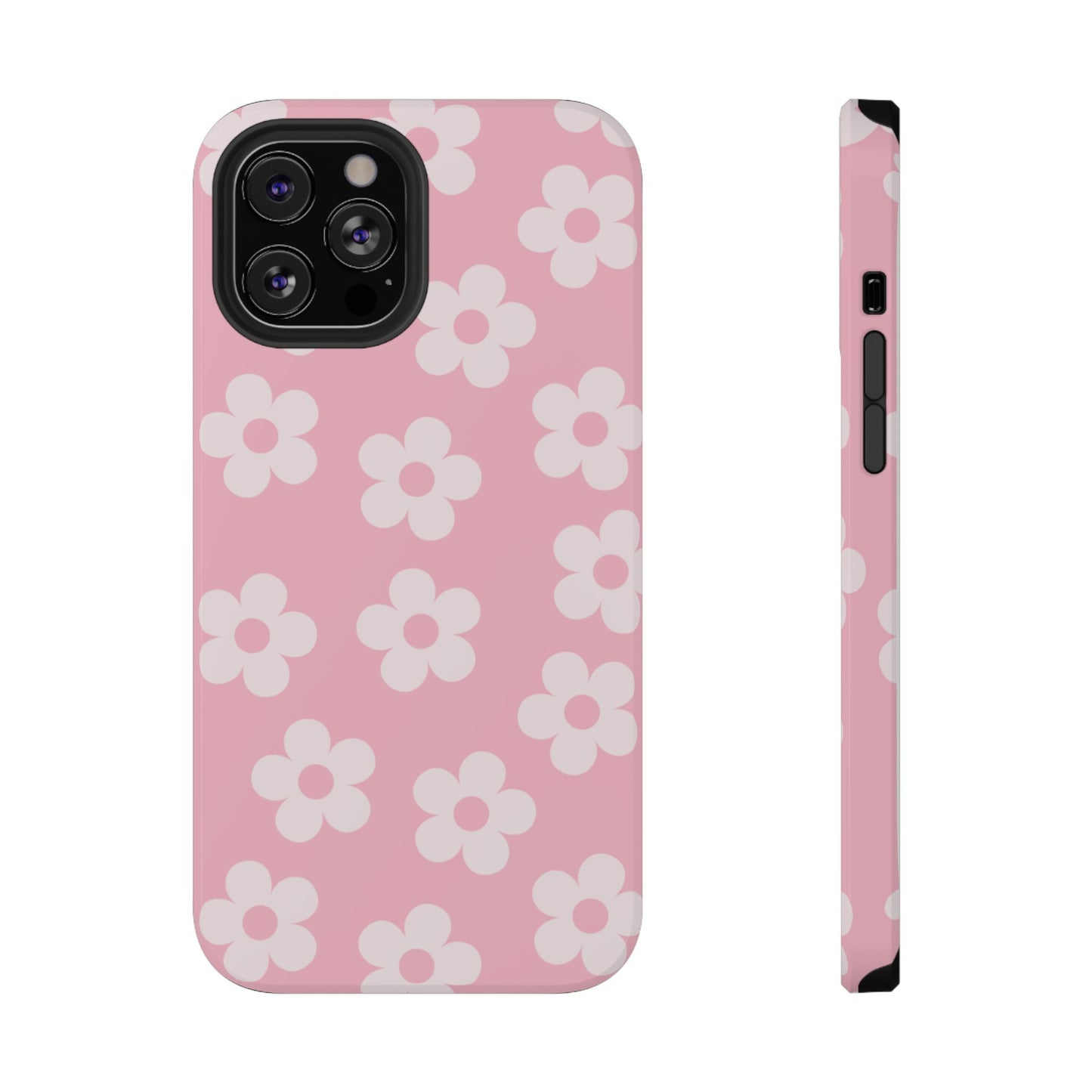 Pink Retro Flowers iPhone Case