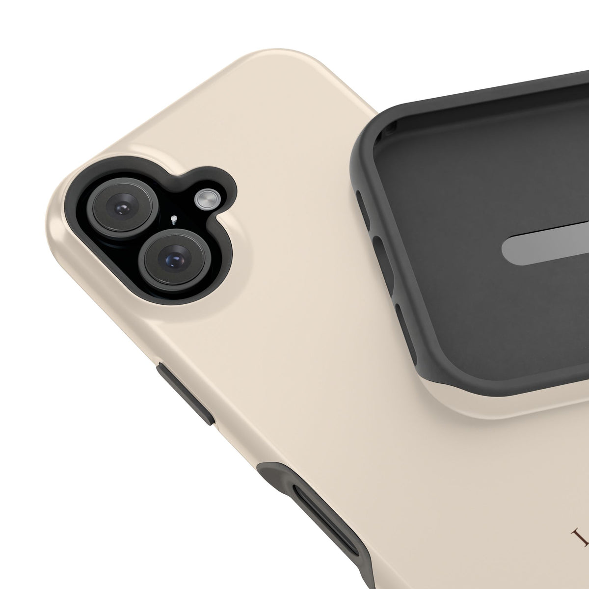 Custom Initials Beige iPhone Case