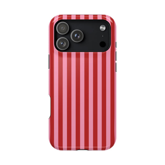 Cherry Blush Stripes iPhone Case