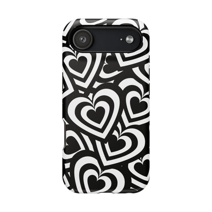 Black & White Hearts iPhone Case