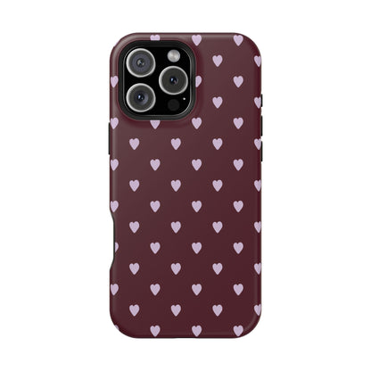Burgundy & Purple Little Hearts iPhone Case
