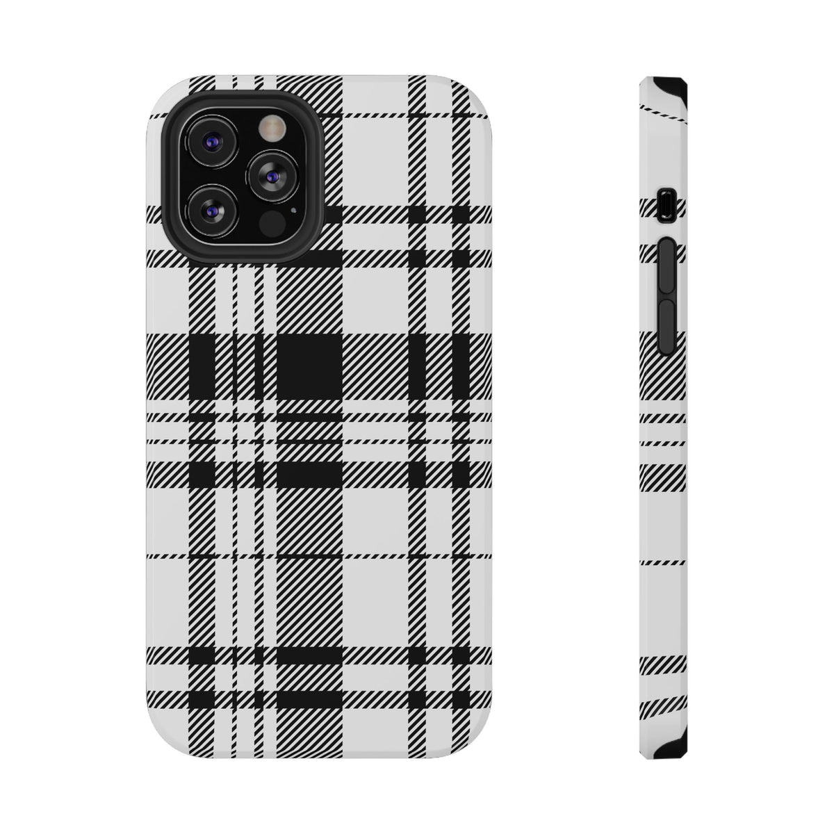 Black Plaid iPhone Case