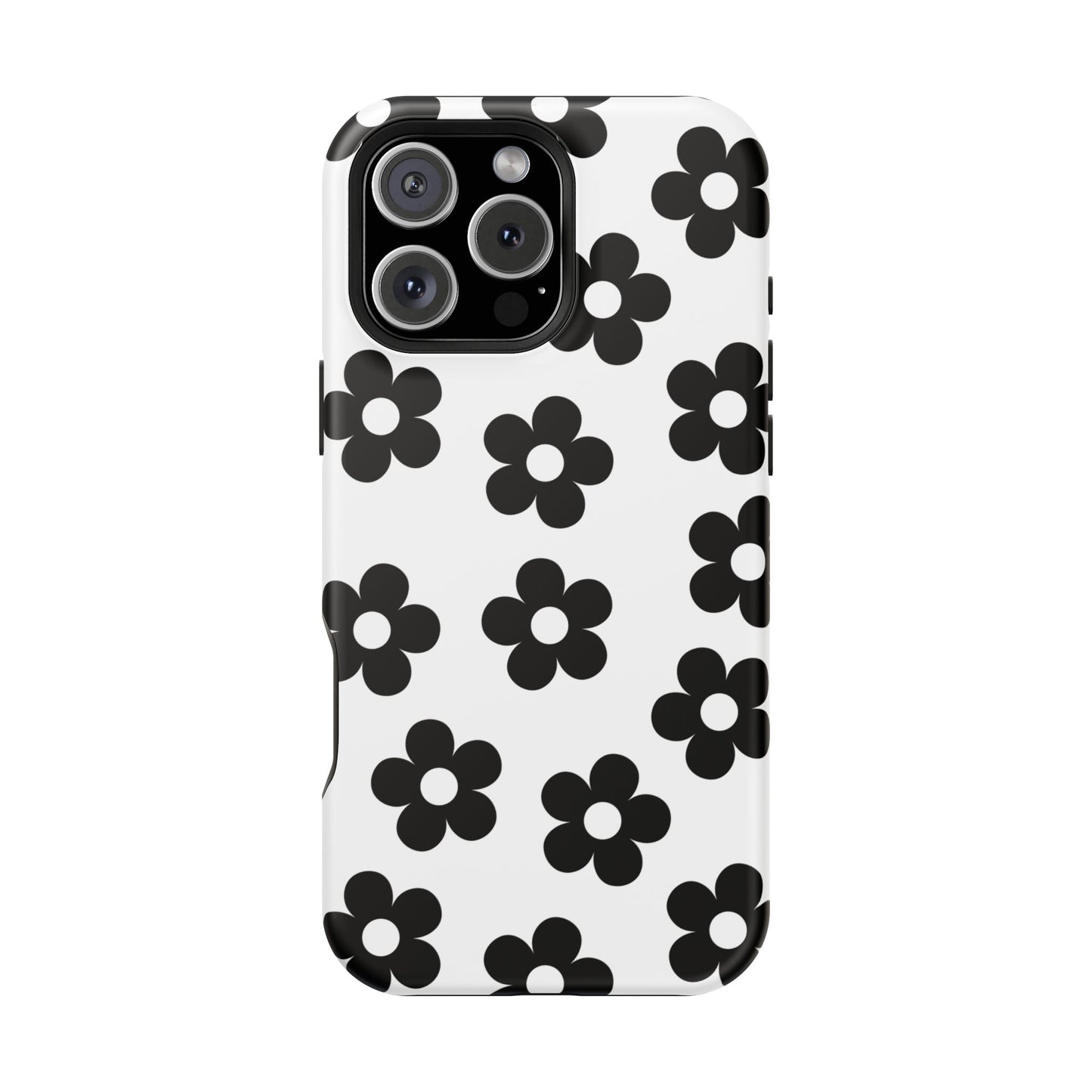 White Retro Flowers iPhone Case