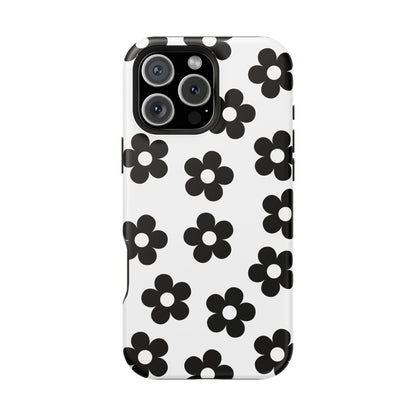 White Retro Flowers iPhone Case