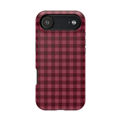 Burgundy Gingham iPhone Case