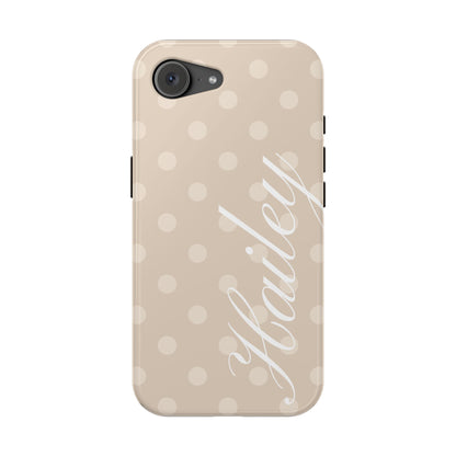 Custom Beige Polka Dots iPhone Case