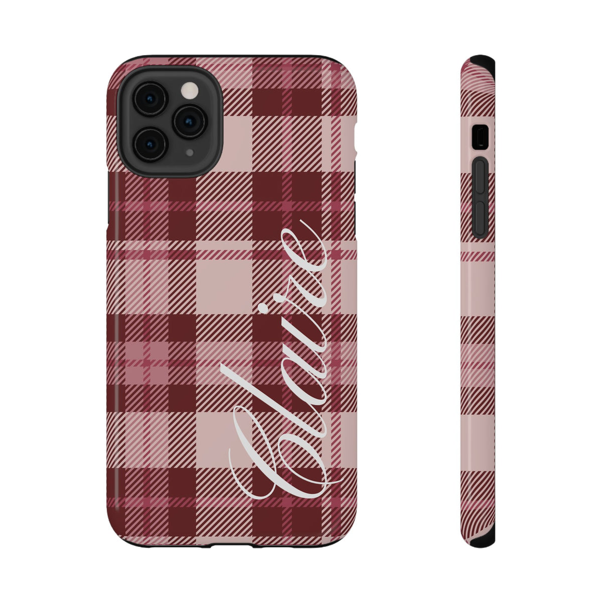 Custom Burgundy Plaid iPhone Case