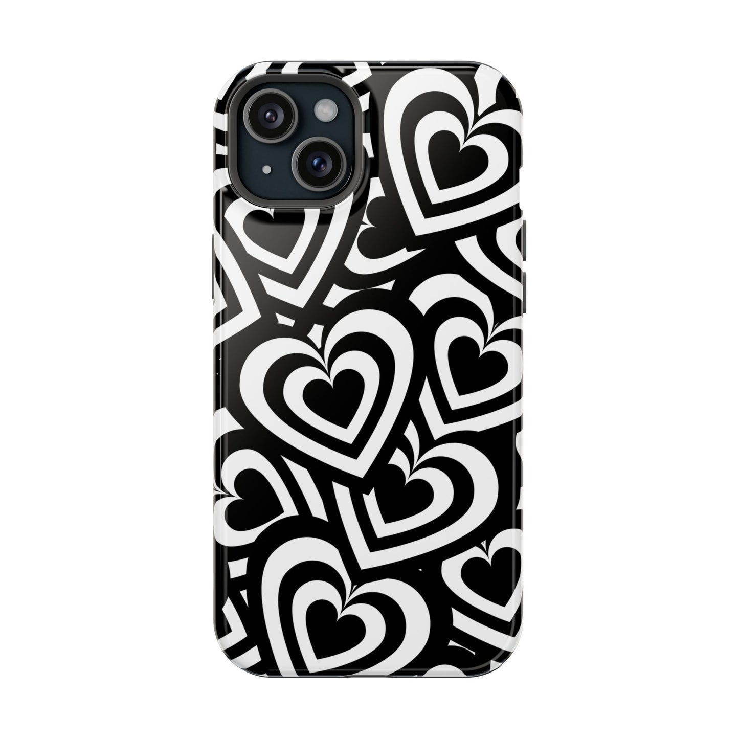 Black & White Hearts iPhone Case
