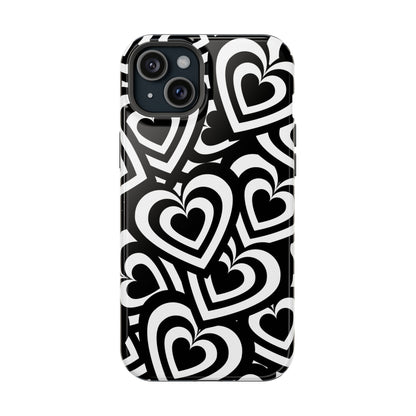 Black & White Hearts iPhone Case