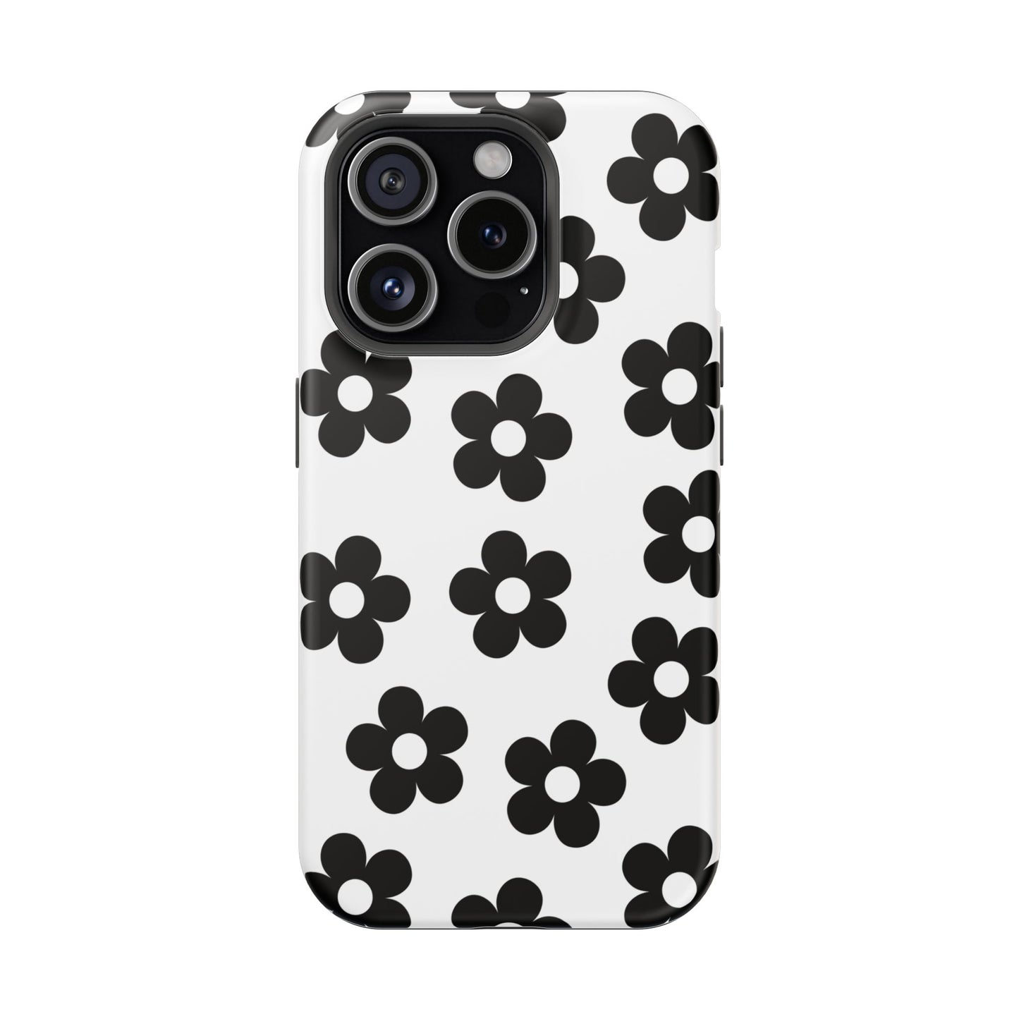 White Retro Flowers iPhone Case