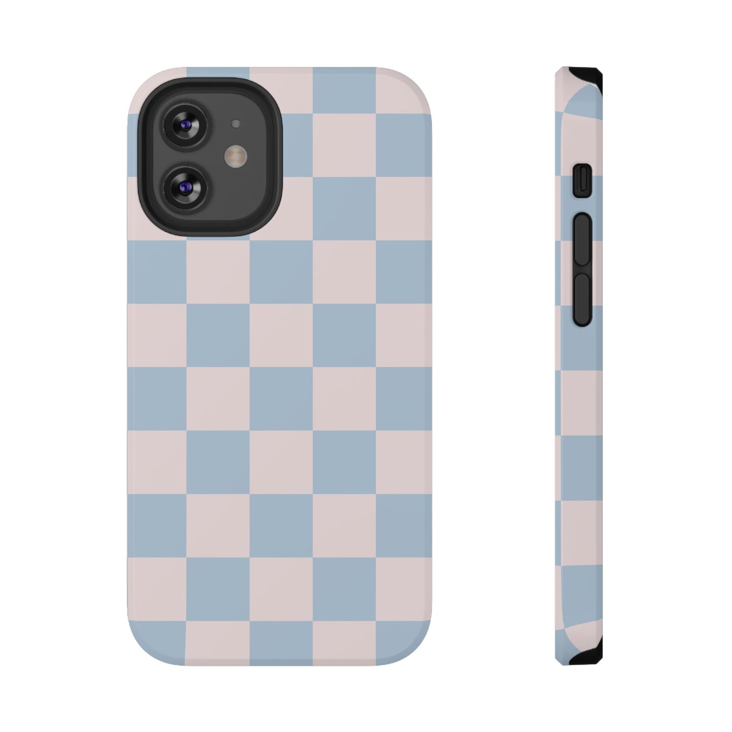 Light Pink & Blue Checkered iPhone Case