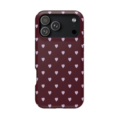 Burgundy & Purple Little Hearts iPhone Case