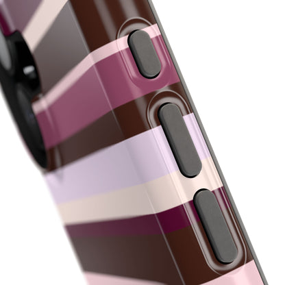 Berry Mocha Stripes iPhone Case