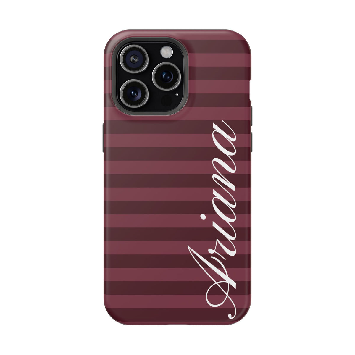 Custom Burgundy Classic Striped iPhone Case