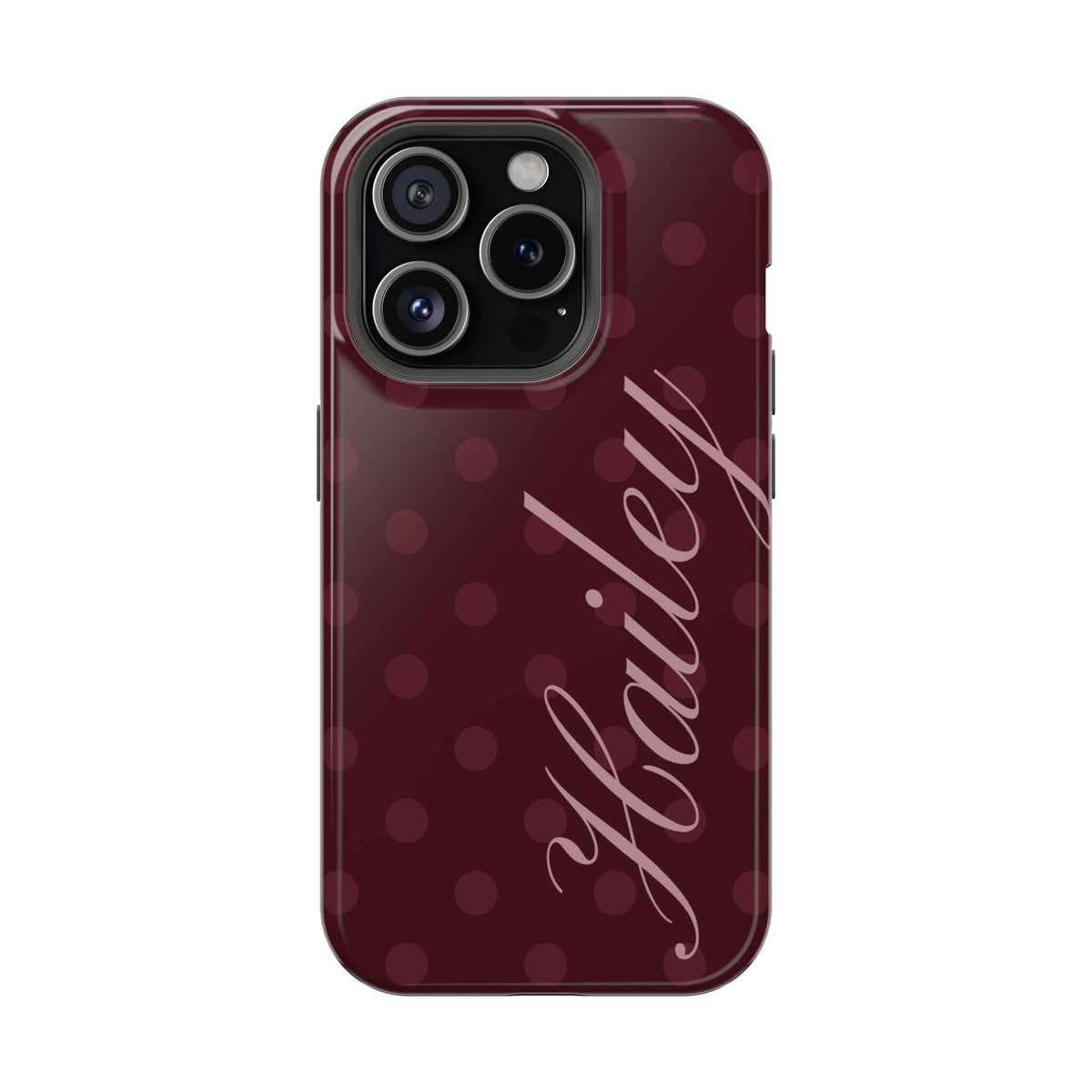 Custom Burgundy Polka Dots iPhone Case