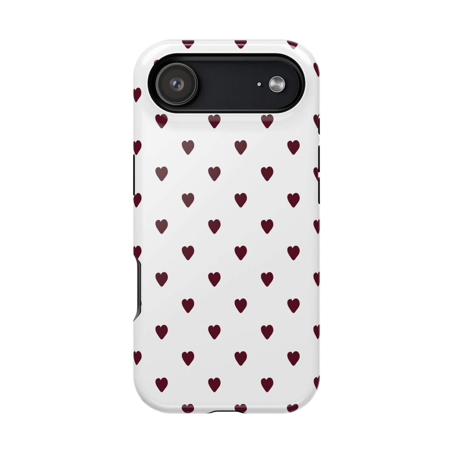 Burgundy Little Hearts iPhone Case