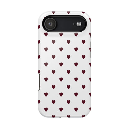 Burgundy Little Hearts iPhone Case