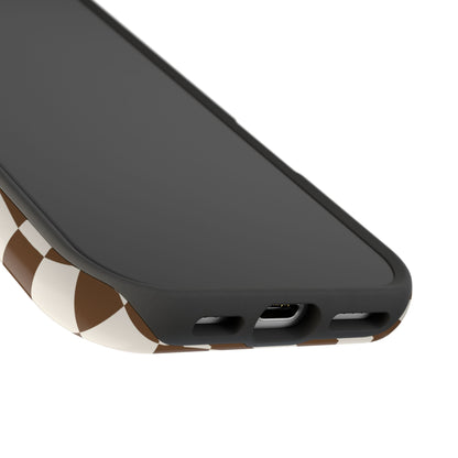 Brown Wavy Checkered iPhone Case