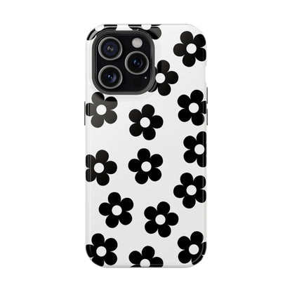 White Retro Flowers iPhone Case