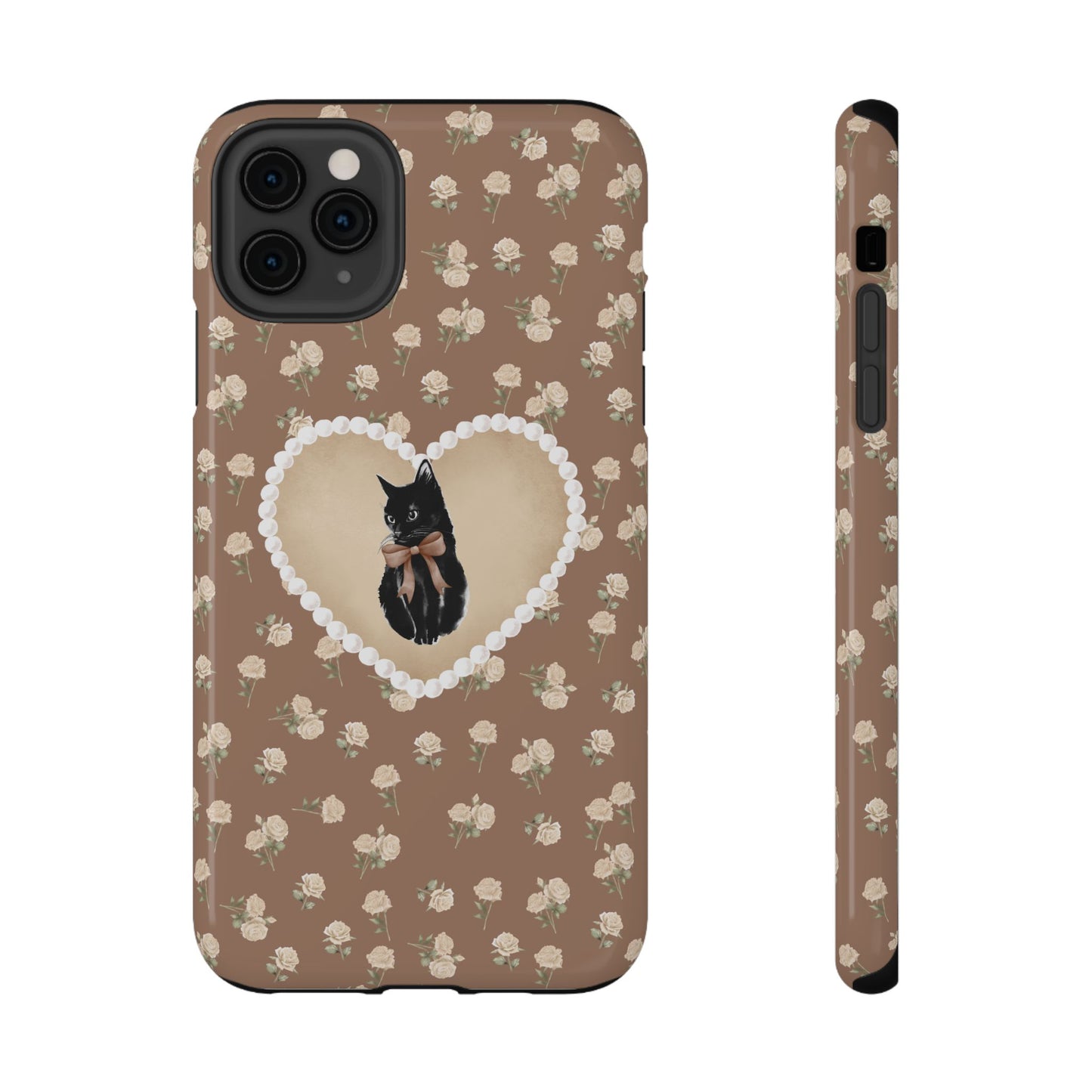 Brown Féline Roses iPhone Case