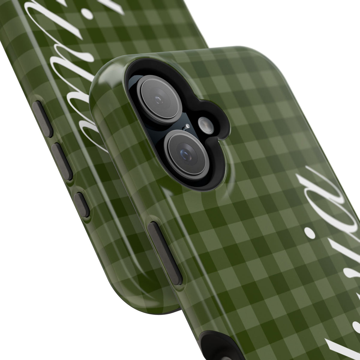 Custom Green Gingham iPhone Case