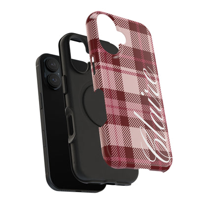 Custom Burgundy Plaid iPhone Case