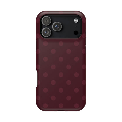 Burgundy Polka Dots iPhone Case