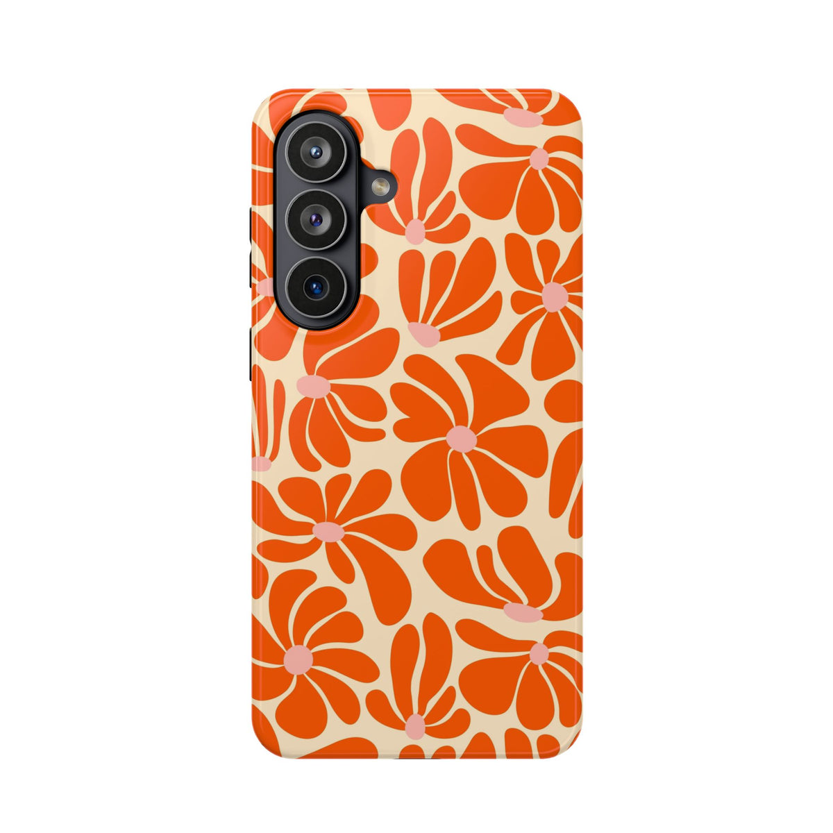 Orange Vintage Flowers Samsung Case