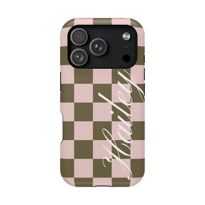 Custom Pistachio Checkered iPhone Case
