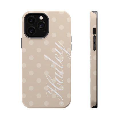 Custom Beige Polka Dots iPhone Case