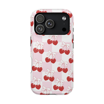Cherry Bows Coquette iPhone Case