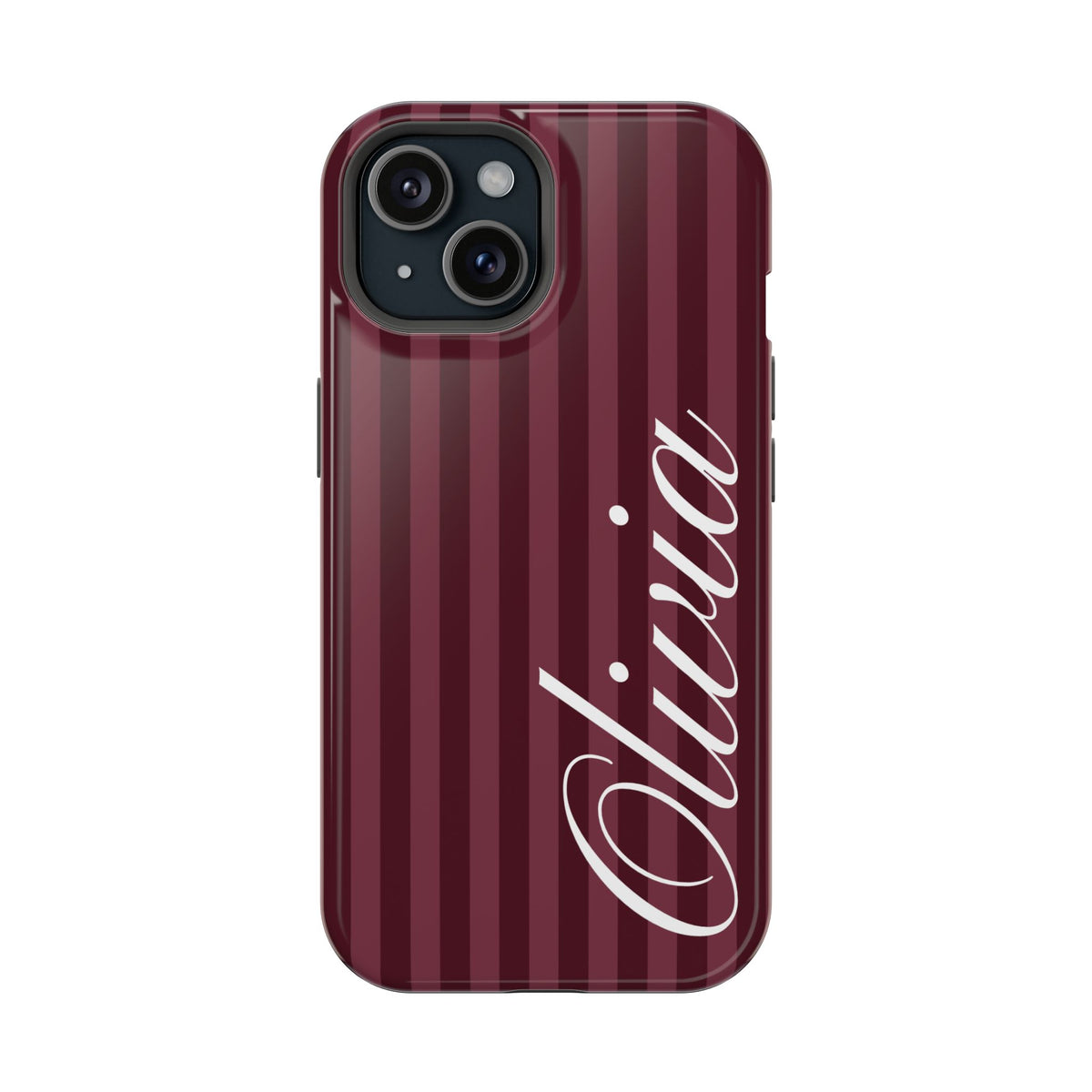 Custom Burgundy Stripes iPhone Case