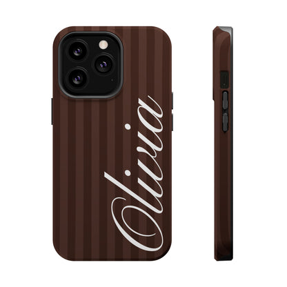 Custom Mocha Stripes iPhone Case