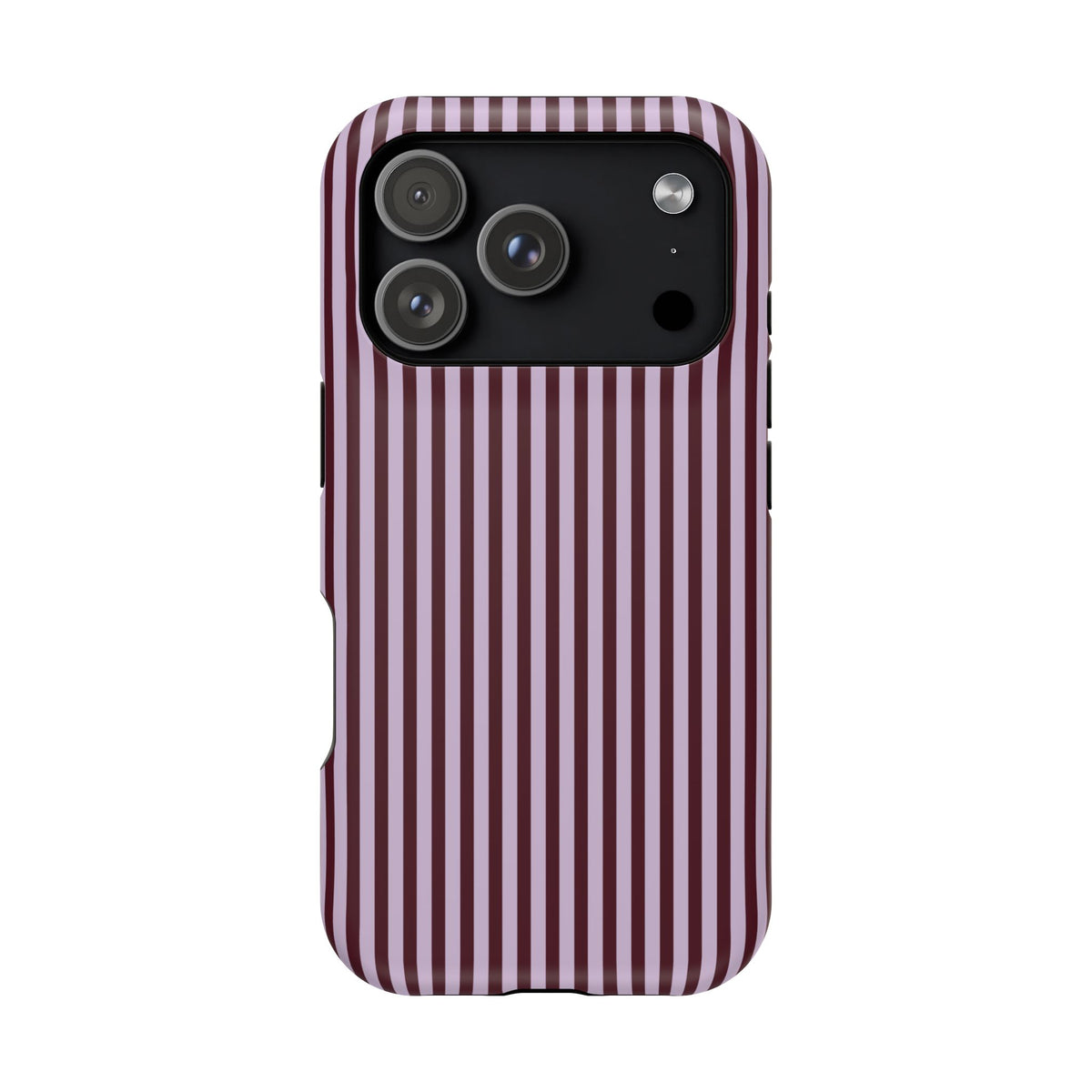 Burgundy & Violet Pinstripes iPhone Case