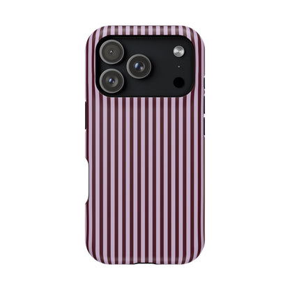 Burgundy & Violet Pinstripes iPhone Case