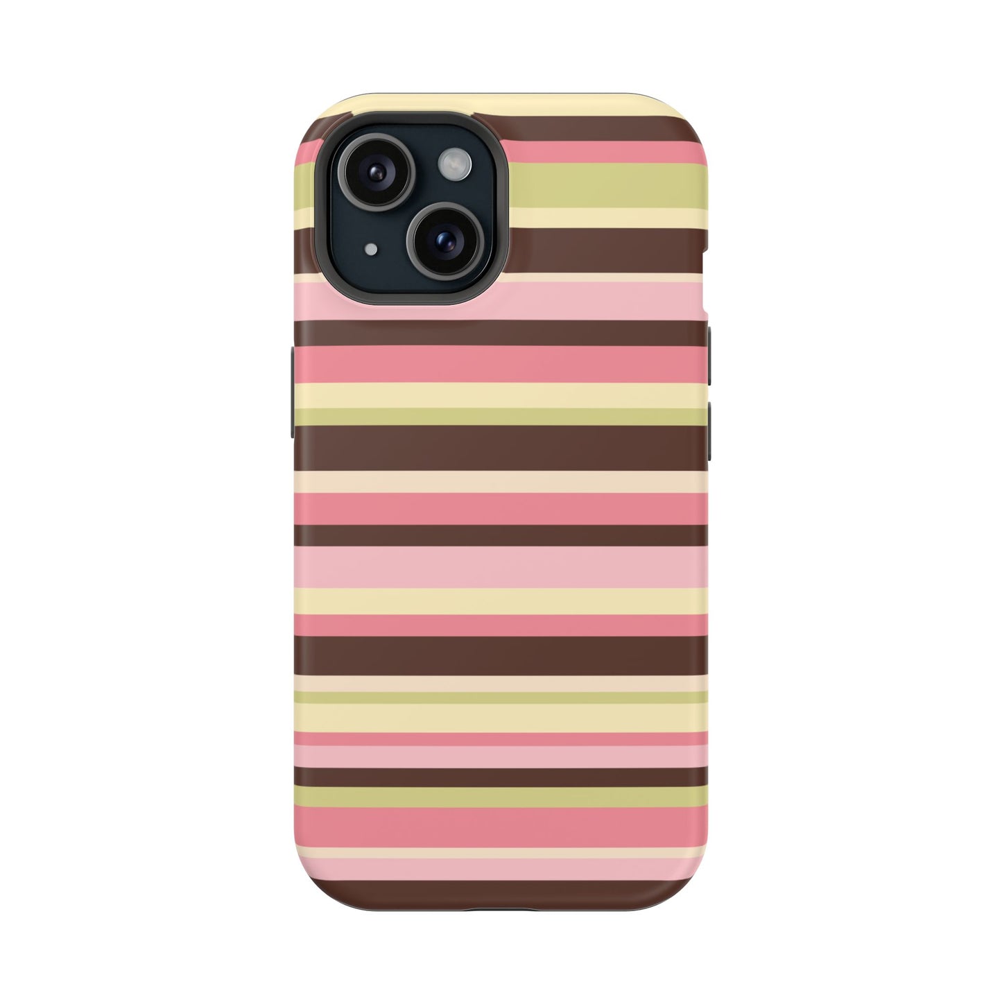 Strawberry Matcha Stripes iPhone Case