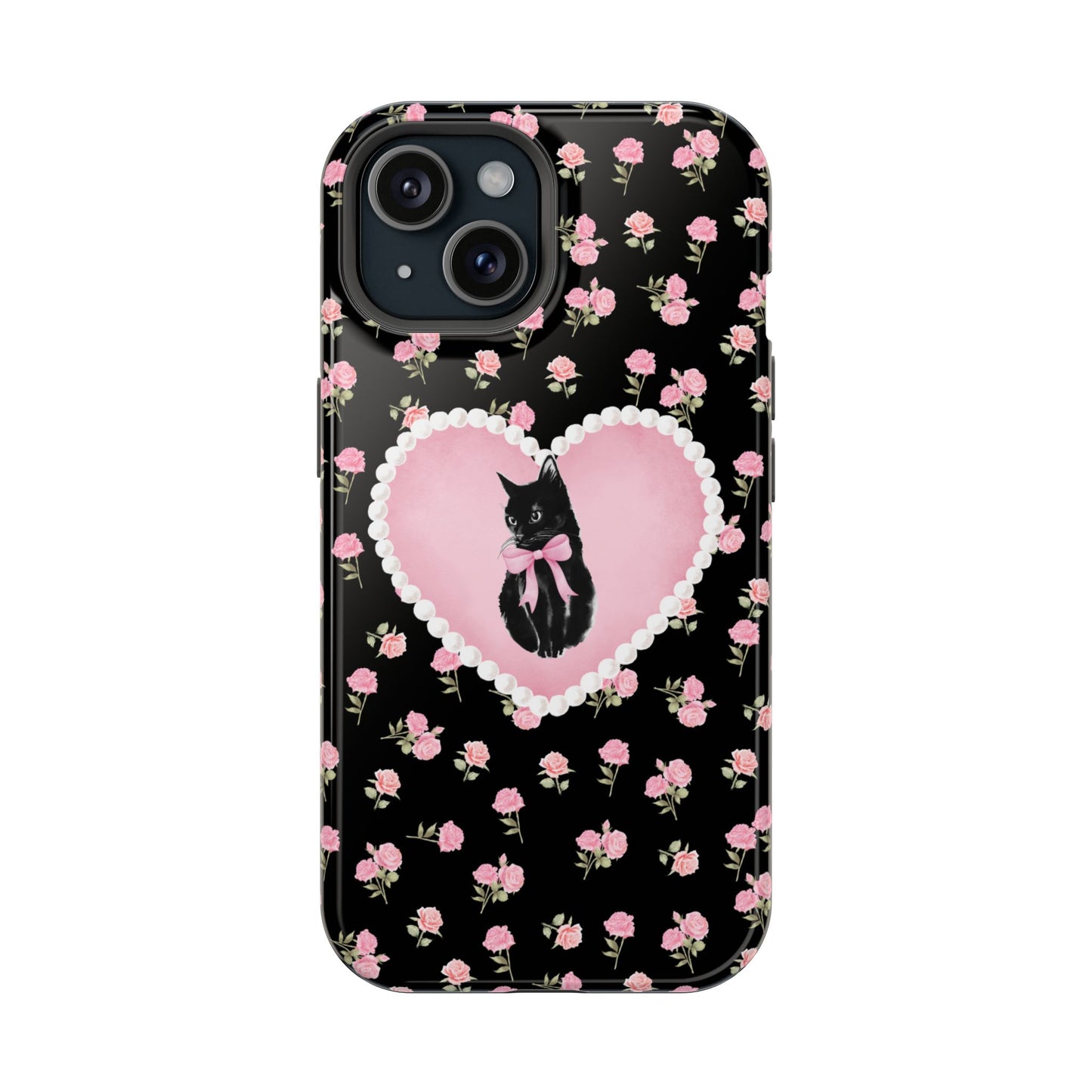 Black Féline Roses iPhone Case