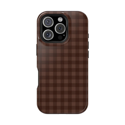 Brown Gingham iPhone Case
