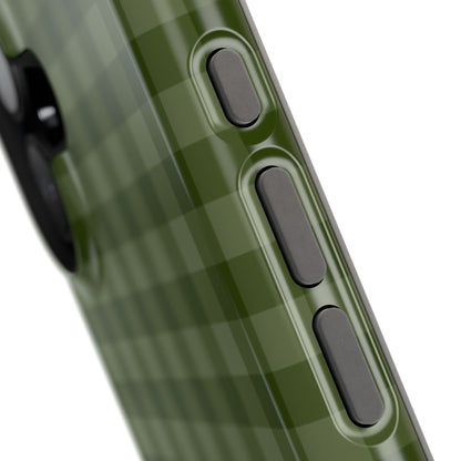 Custom Initials Green Gingham iPhone Case