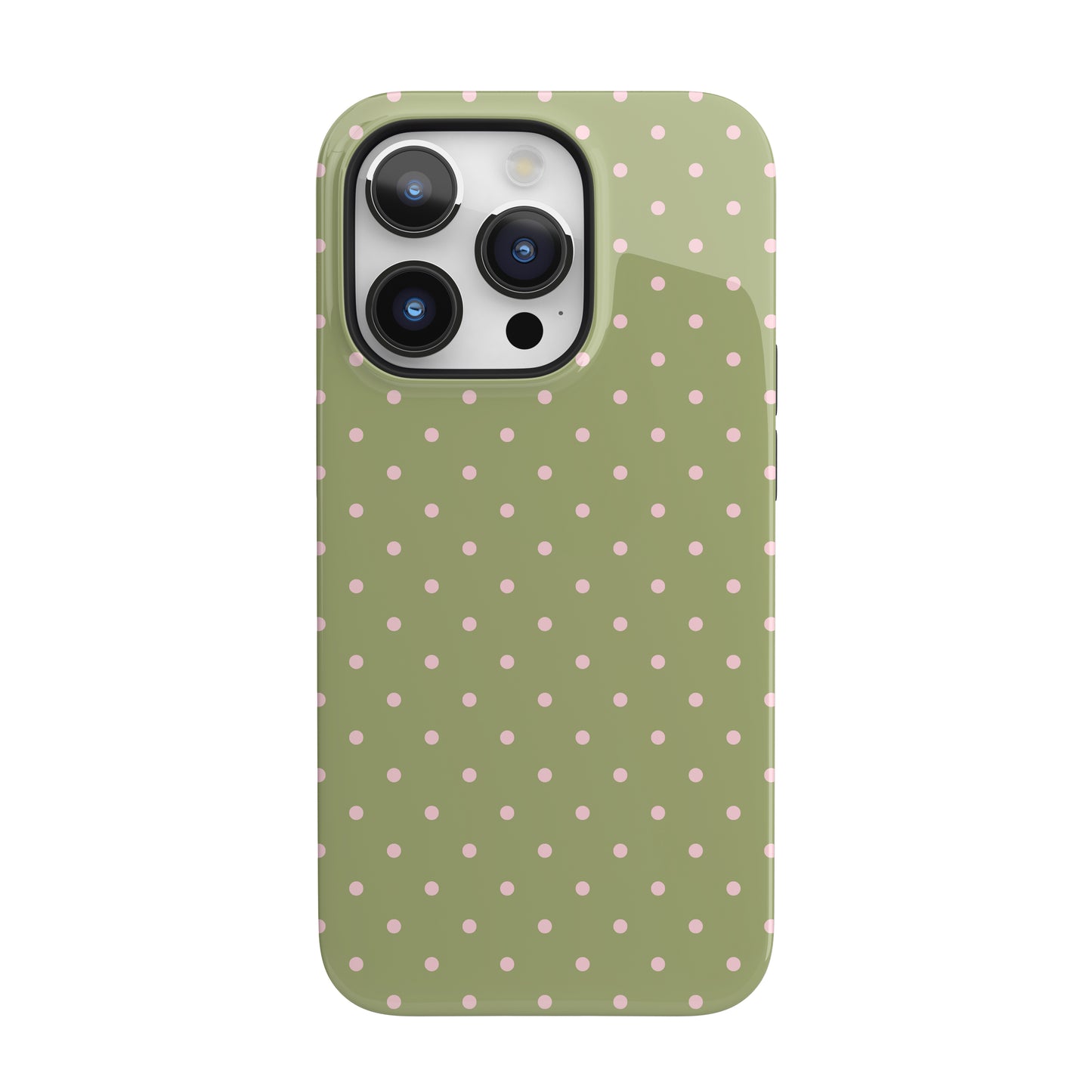 Pink Matcha Mini Polka Dots iPhone Case